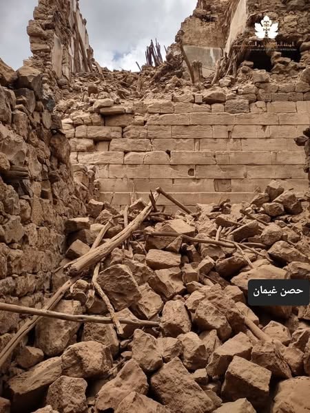 وانهيارات في حصن غيمان... وسور مدينة ثلا